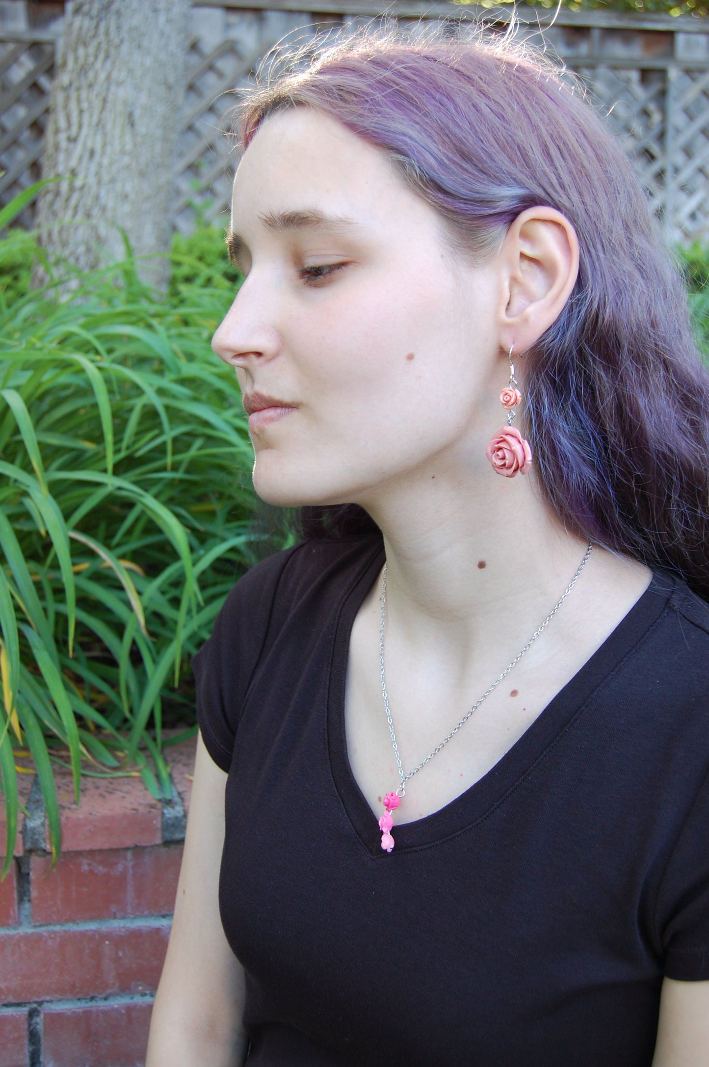 Triple Rose Necklace
