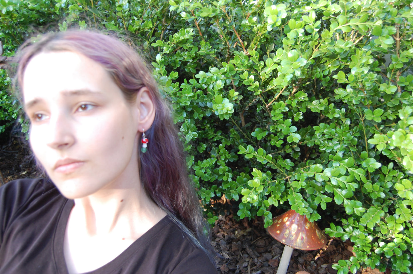 Red Mushroom Dangle Earrings