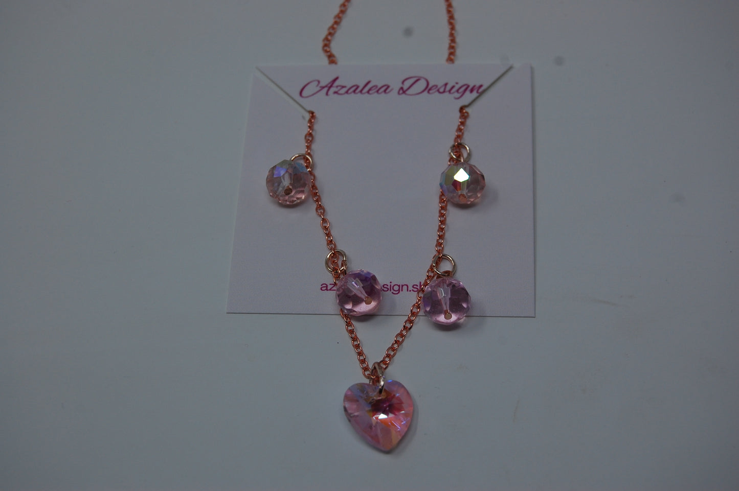 Pink Crystal Heart Necklace