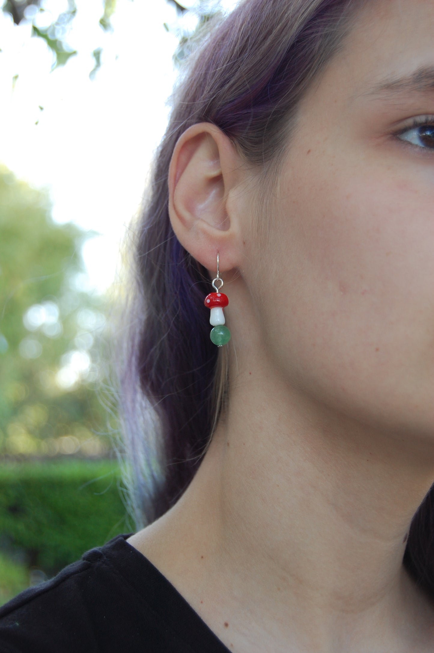 Red Mushroom Dangle Earrings