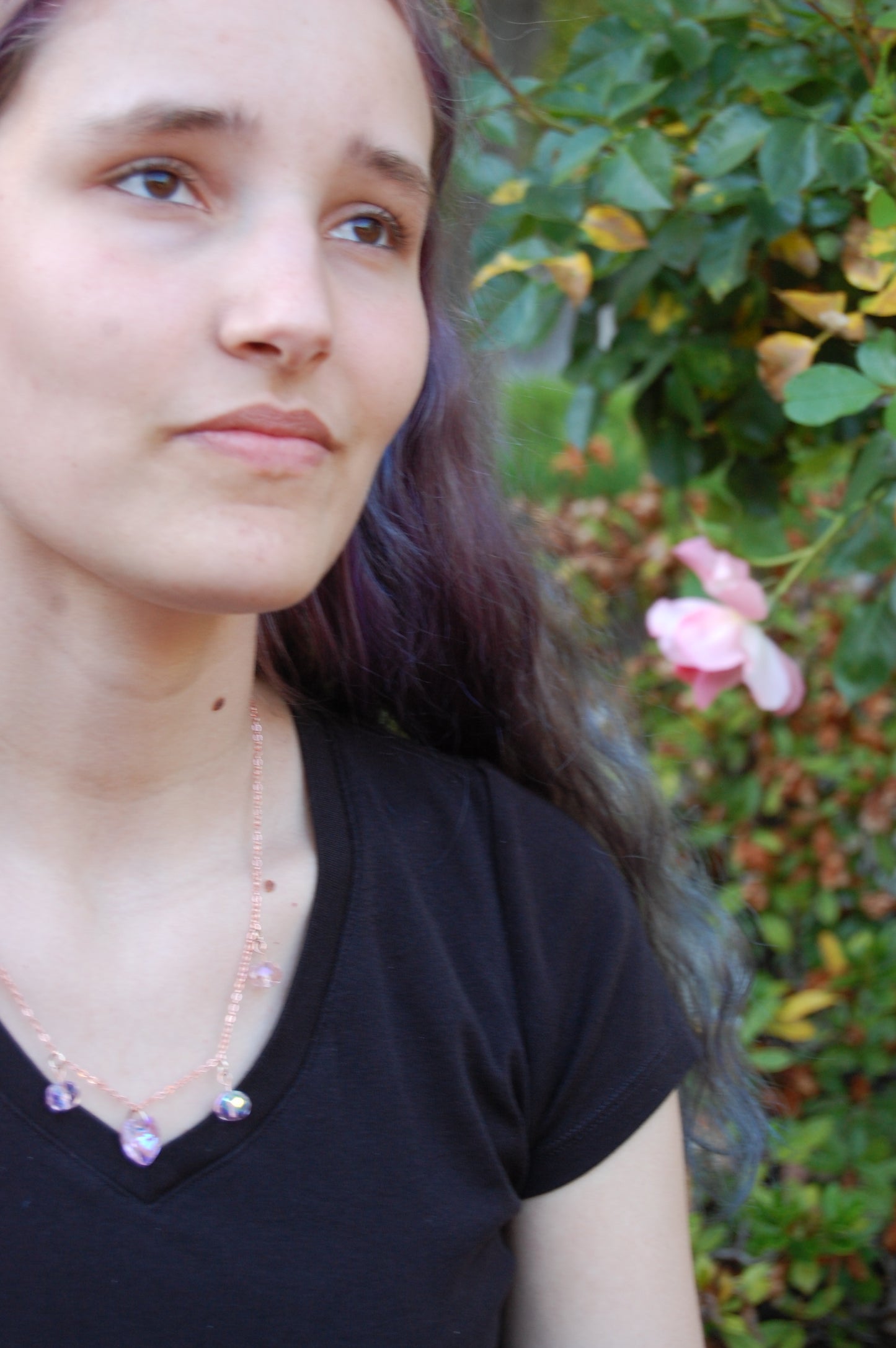 Pink Crystal Heart Necklace