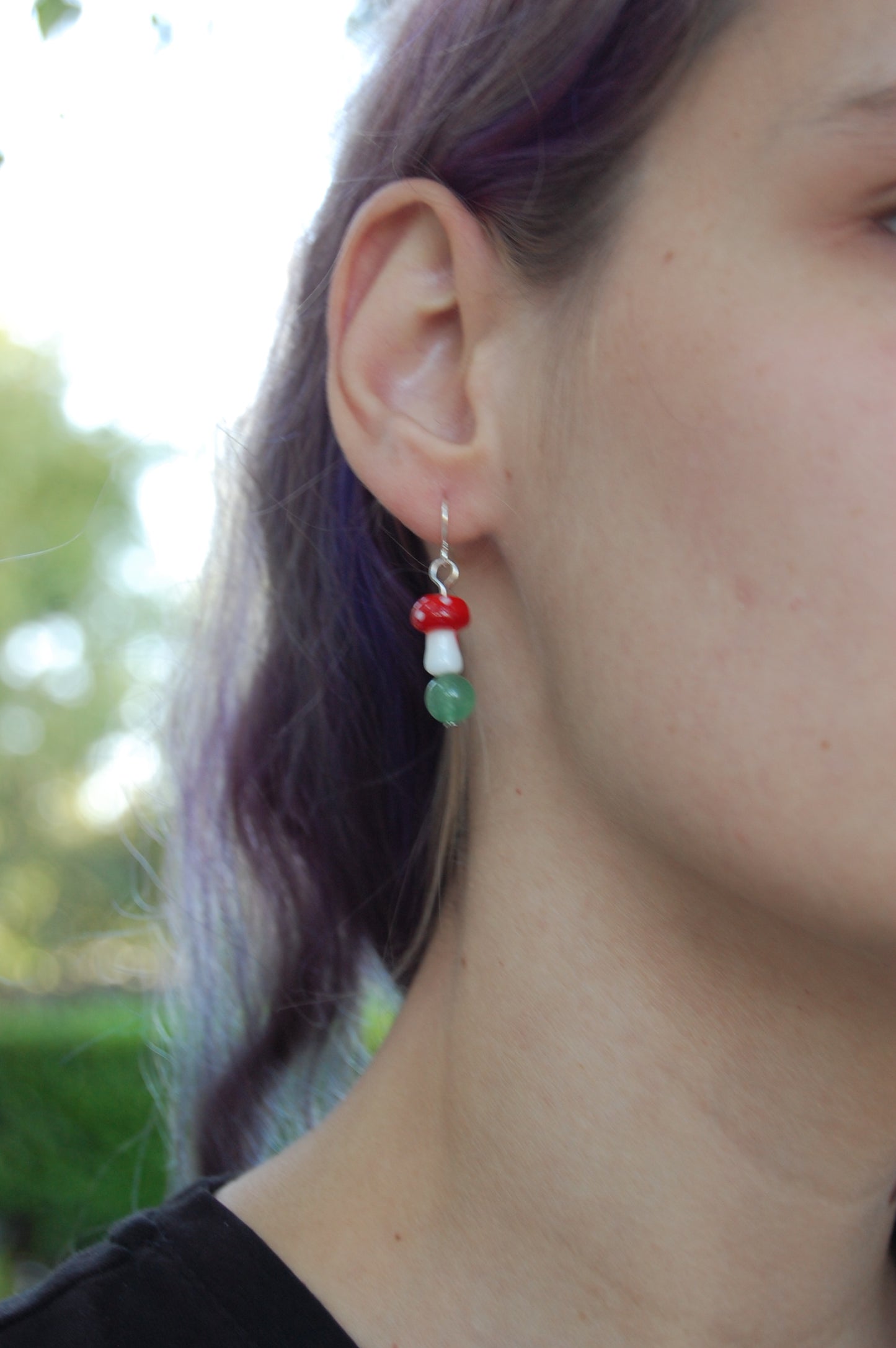 Red Mushroom Dangle Earrings