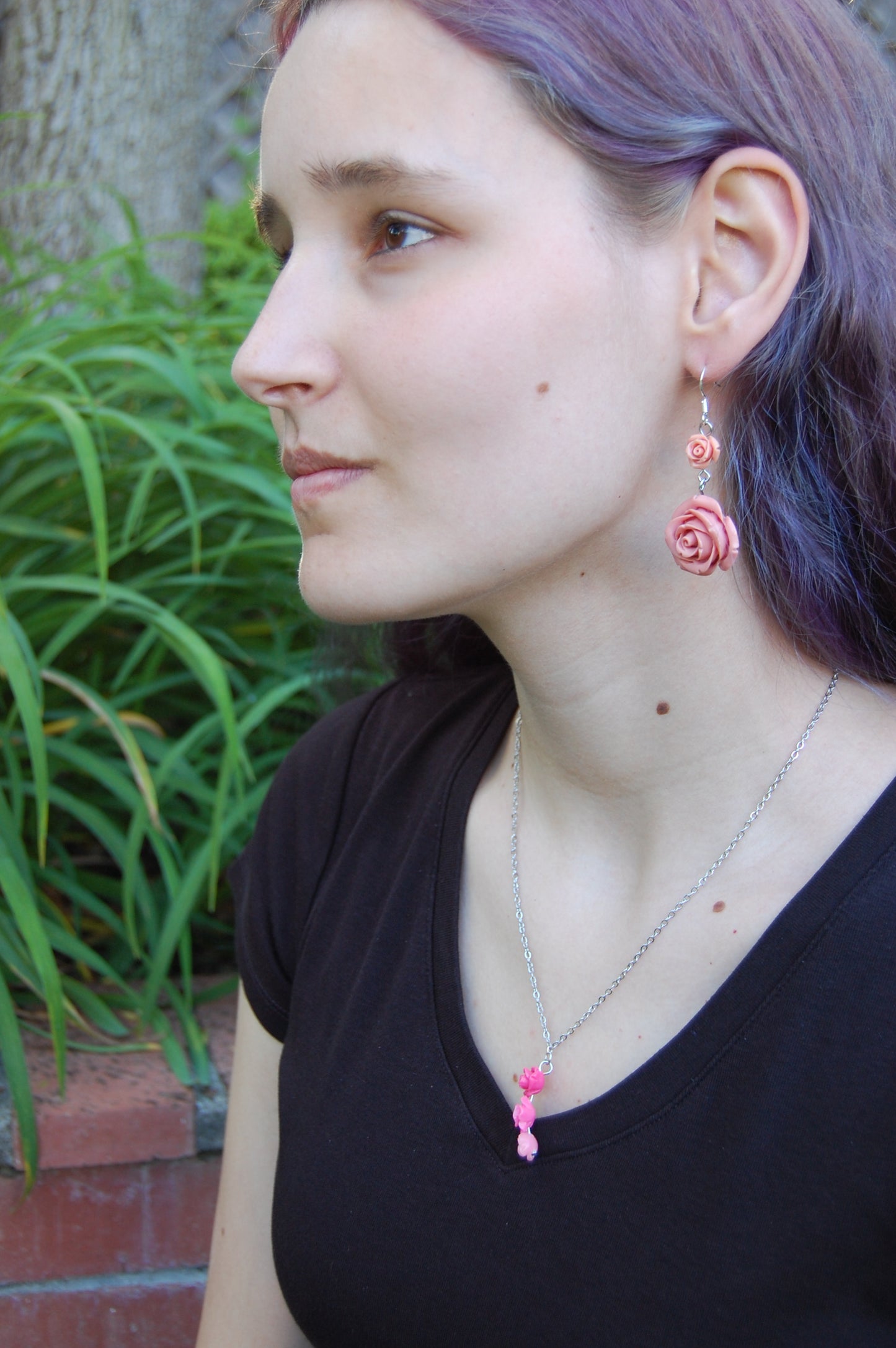 Triple Rose Necklace