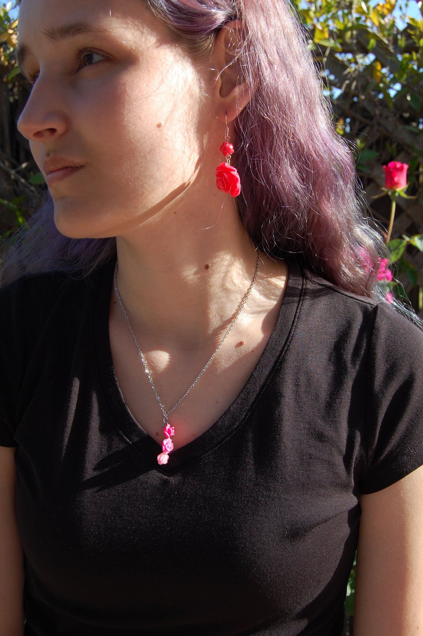Triple Rose Necklace