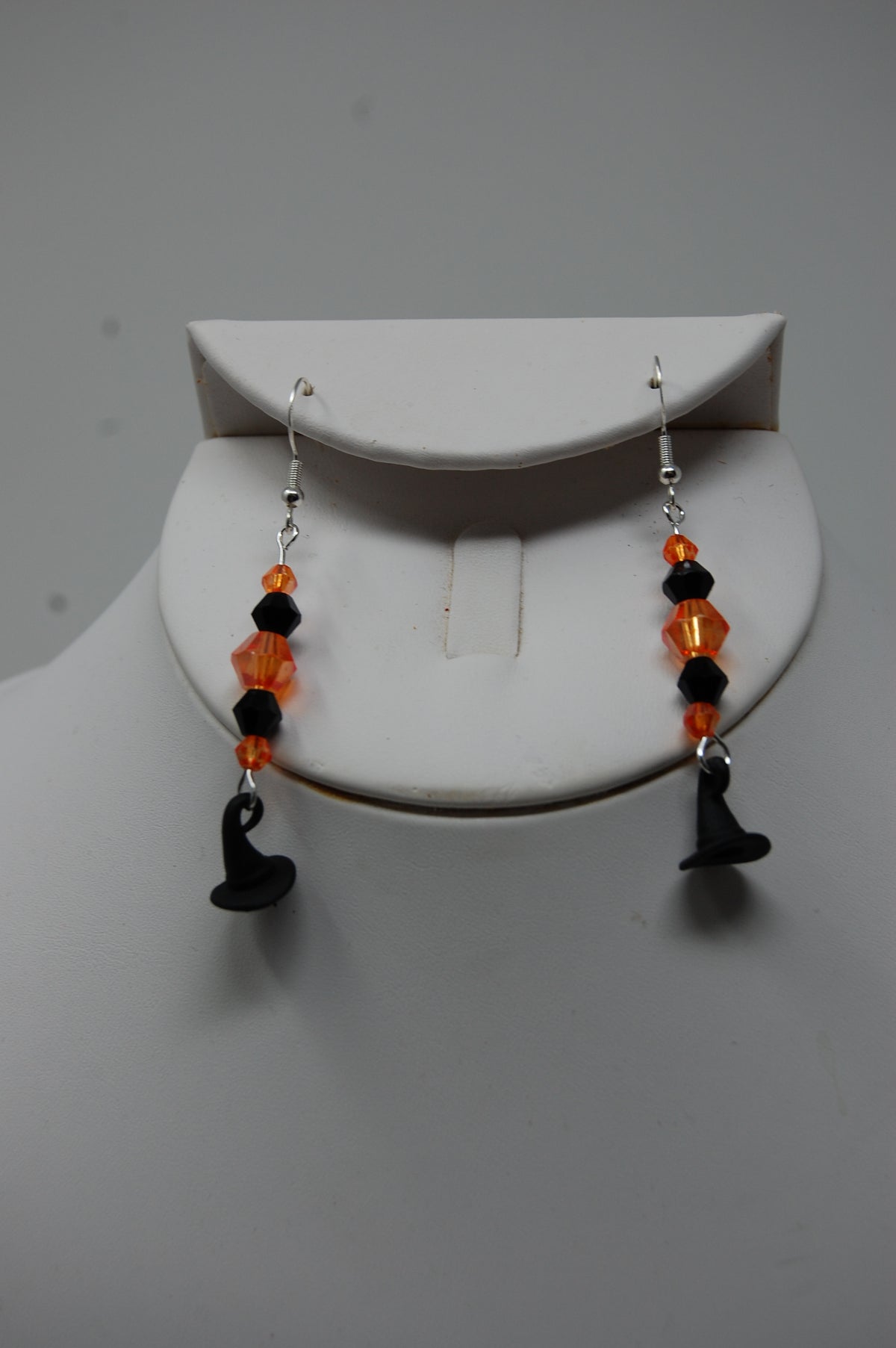 Multi-Colored Beaded Witch Hat Dangle Earrings
