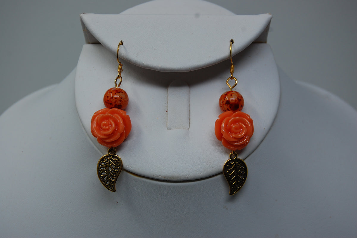 Autumn Rose Dangle Earrings