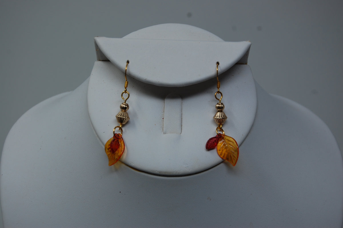 Small Autumn Leaf Dangle Earrings