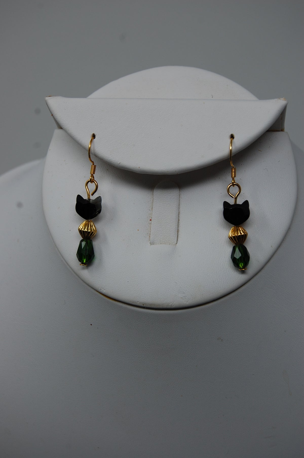 Beaded Black Cat Earrings