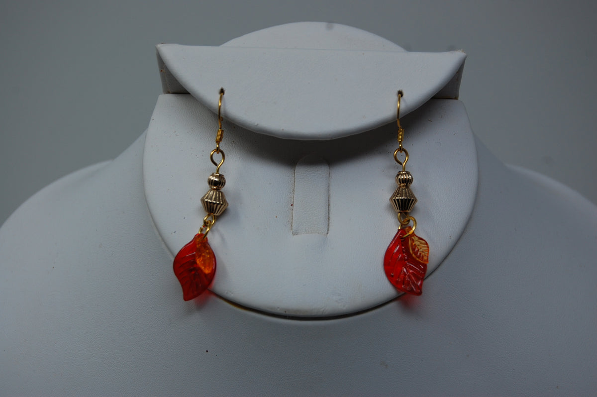 Small Autumn Leaf Dangle Earrings