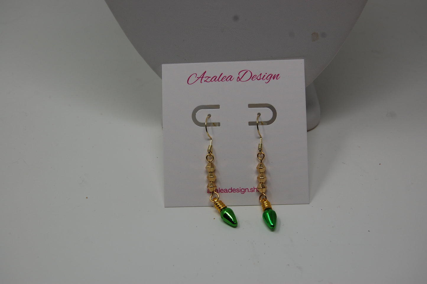 Green Christmas Light Dangle Earrings