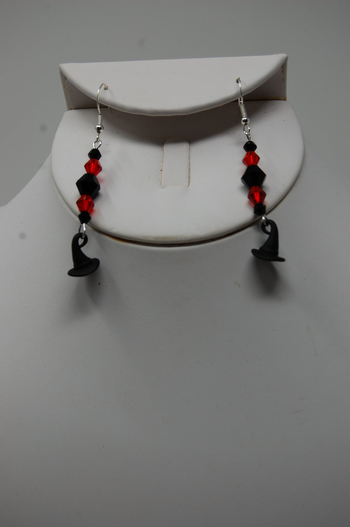 Multi-Colored Beaded Witch Hat Dangle Earrings