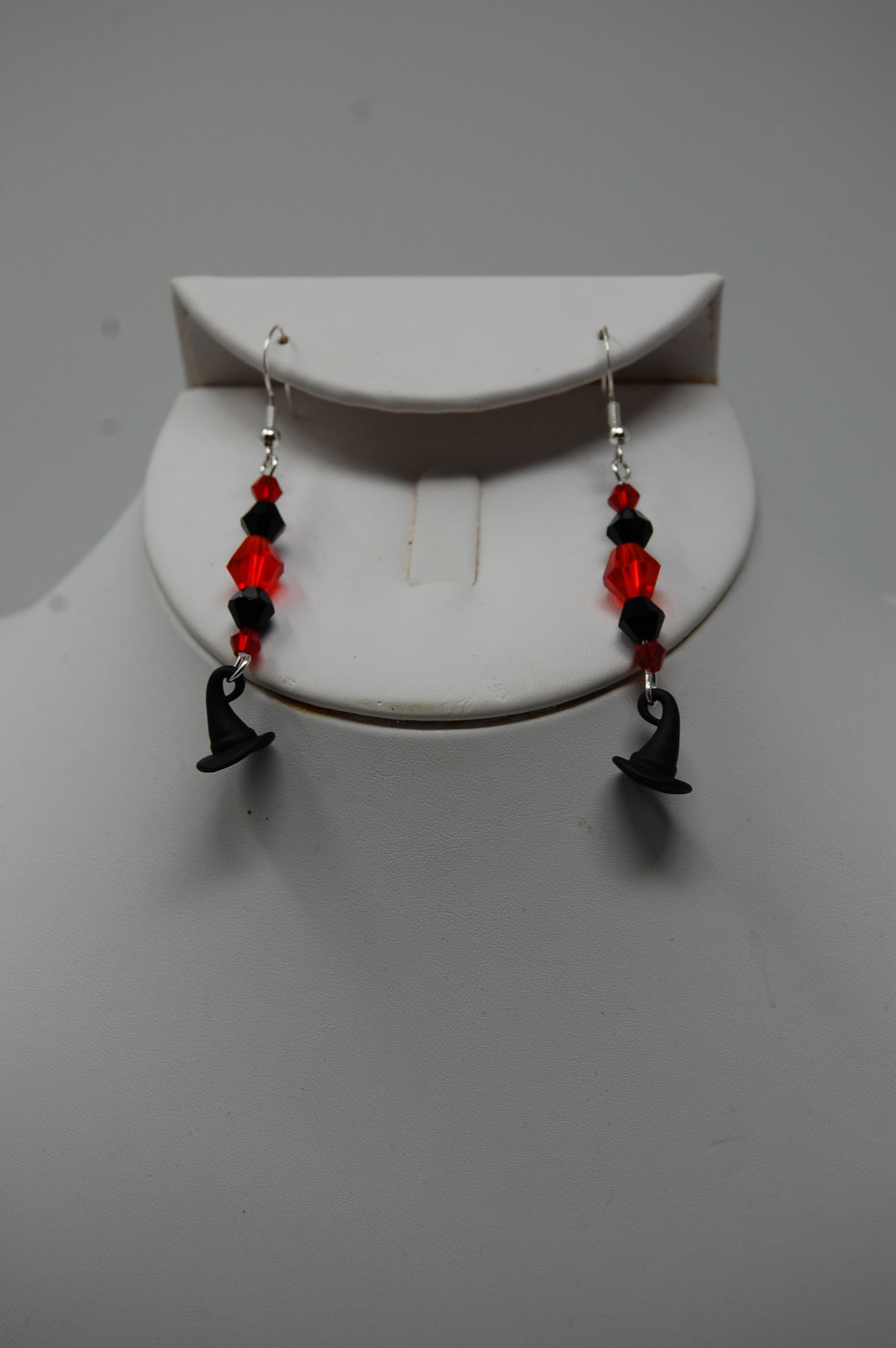 Multi-Colored Beaded Witch Hat Dangle Earrings