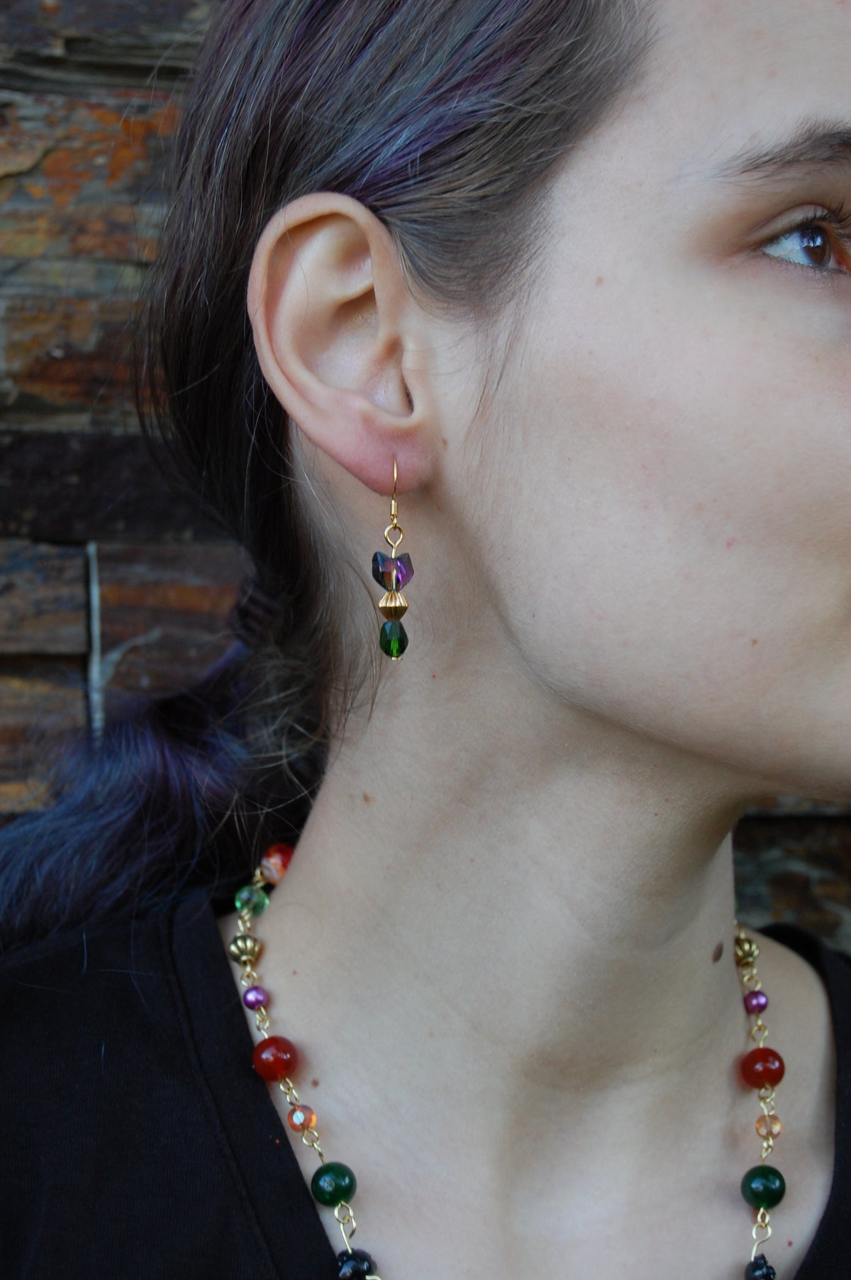 Beaded Black Cat Earrings