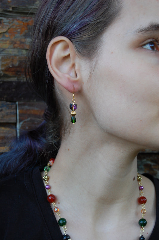 Beaded Black Cat Earrings