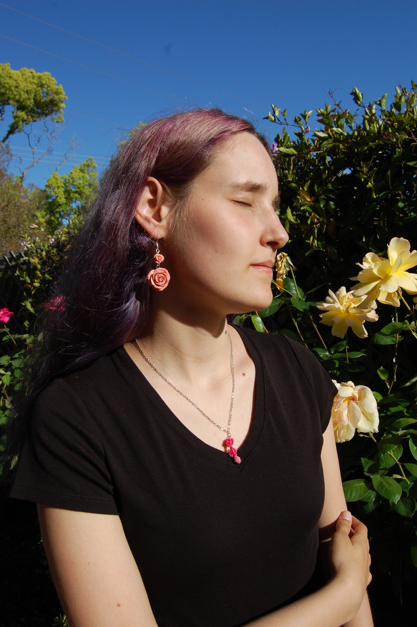 Triple Rose Necklace