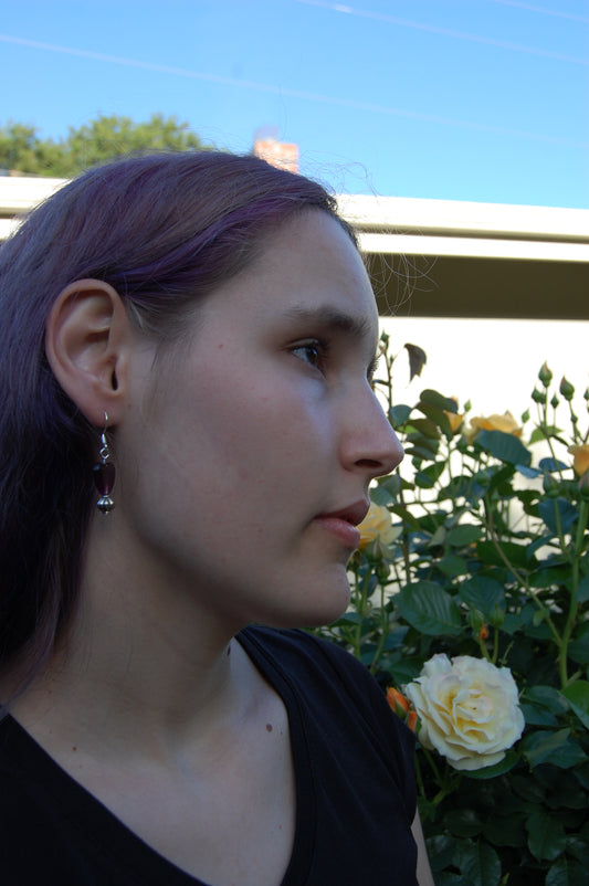 Purple Heart Dangle Earrings