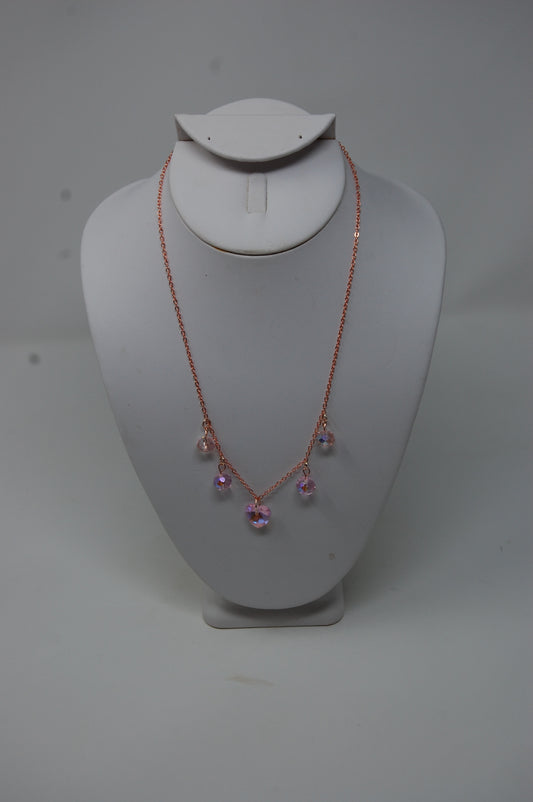 Pink Crystal Heart Necklace