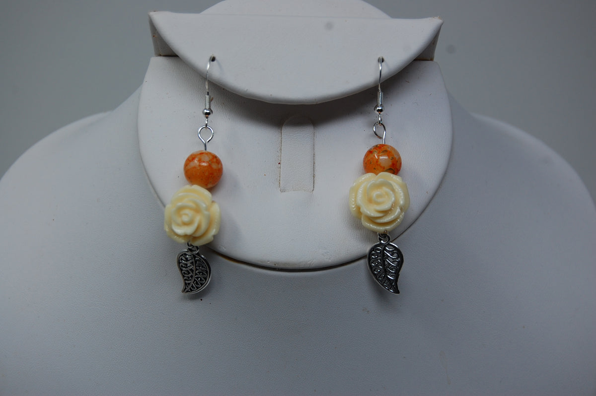 Autumn Rose Dangle Earrings