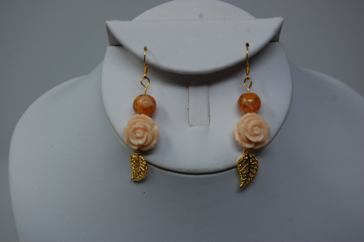 Autumn Rose Dangle Earrings