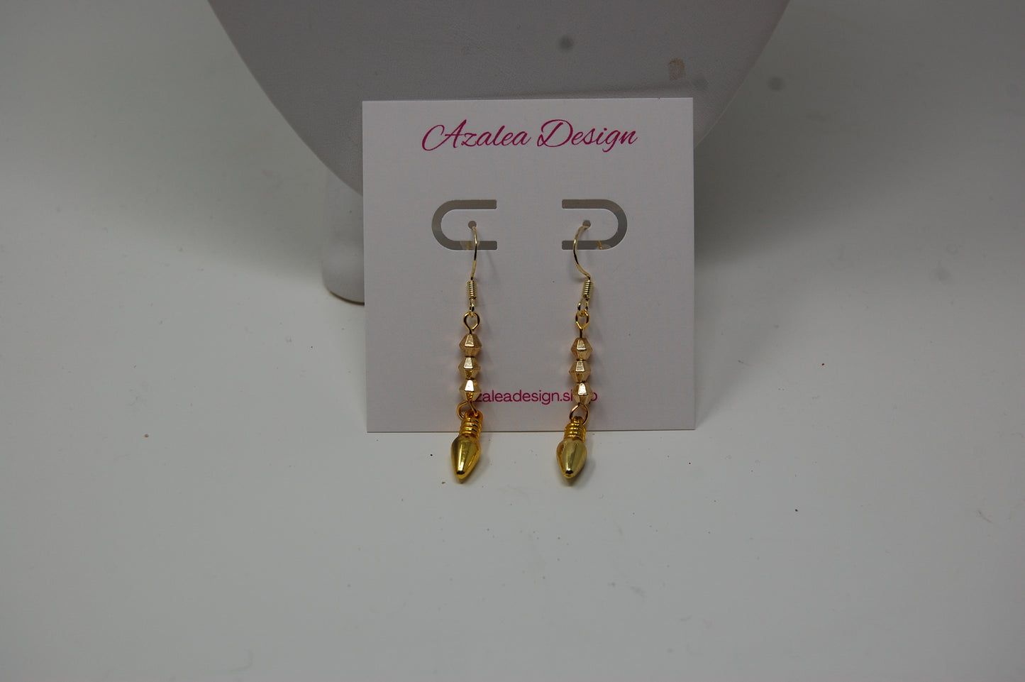 Gold Christmas Light Dangle Earrings