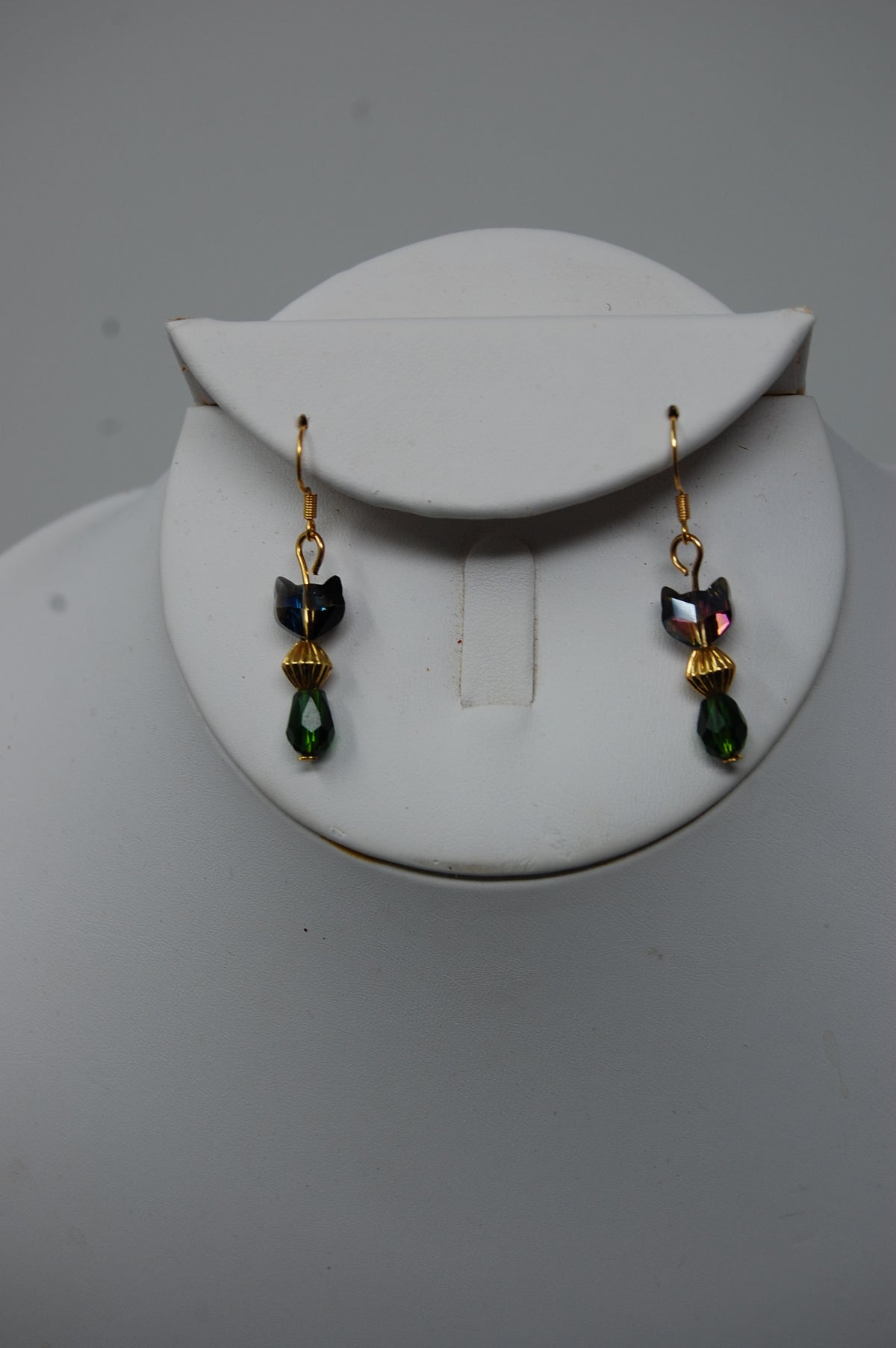Beaded Black Cat Earrings