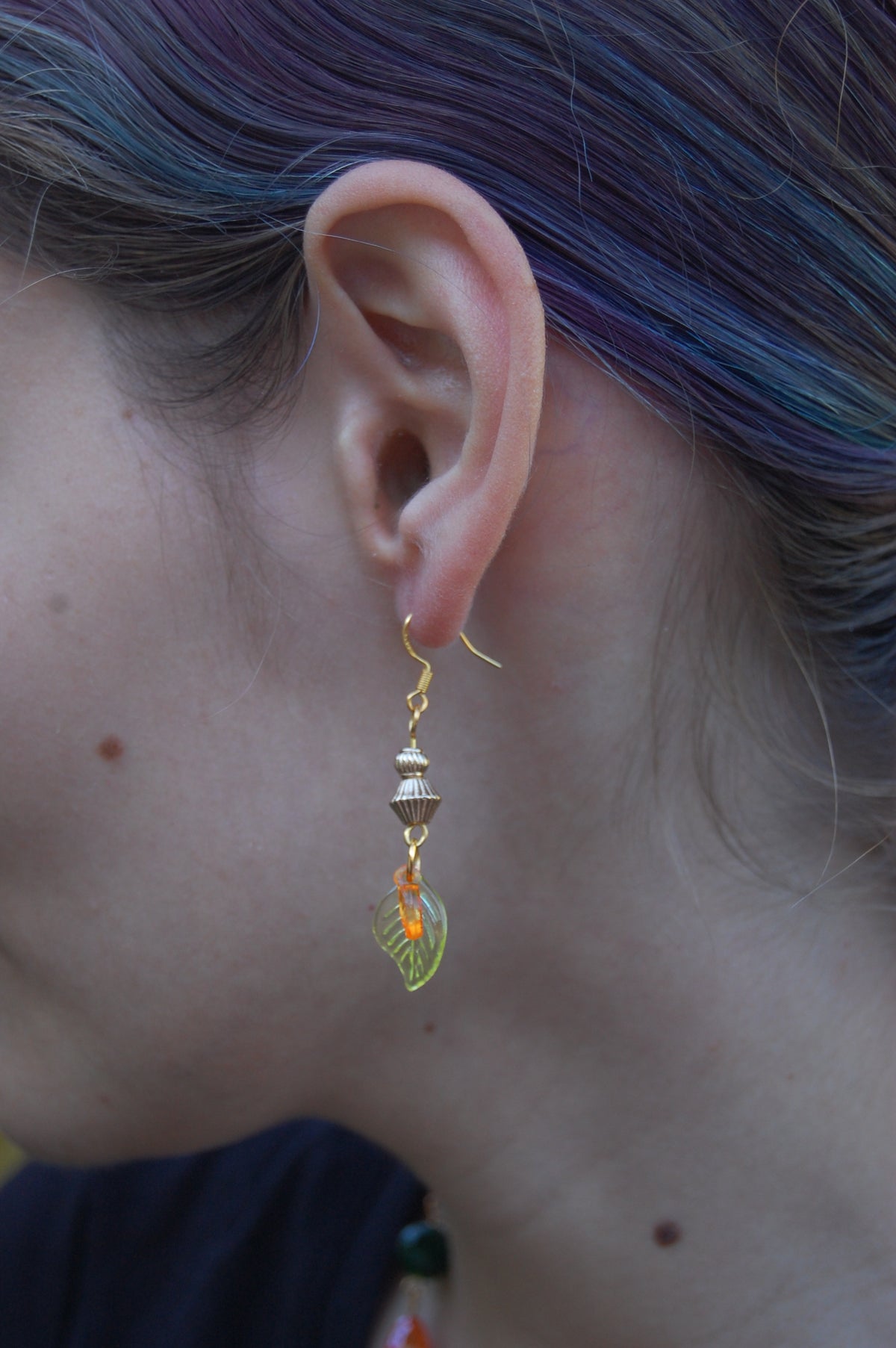 Small Autumn Leaf Dangle Earrings