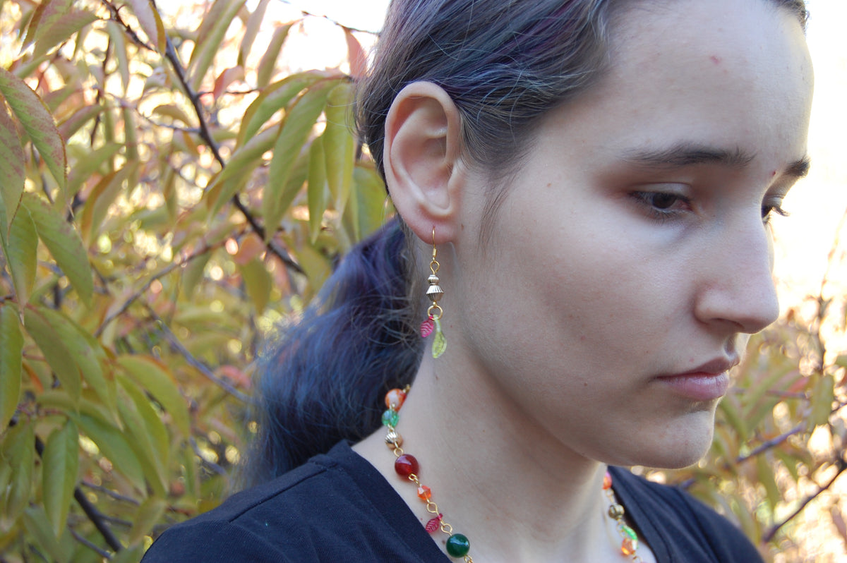 Small Autumn Leaf Dangle Earrings