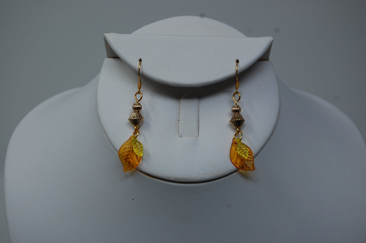Small Autumn Leaf Dangle Earrings