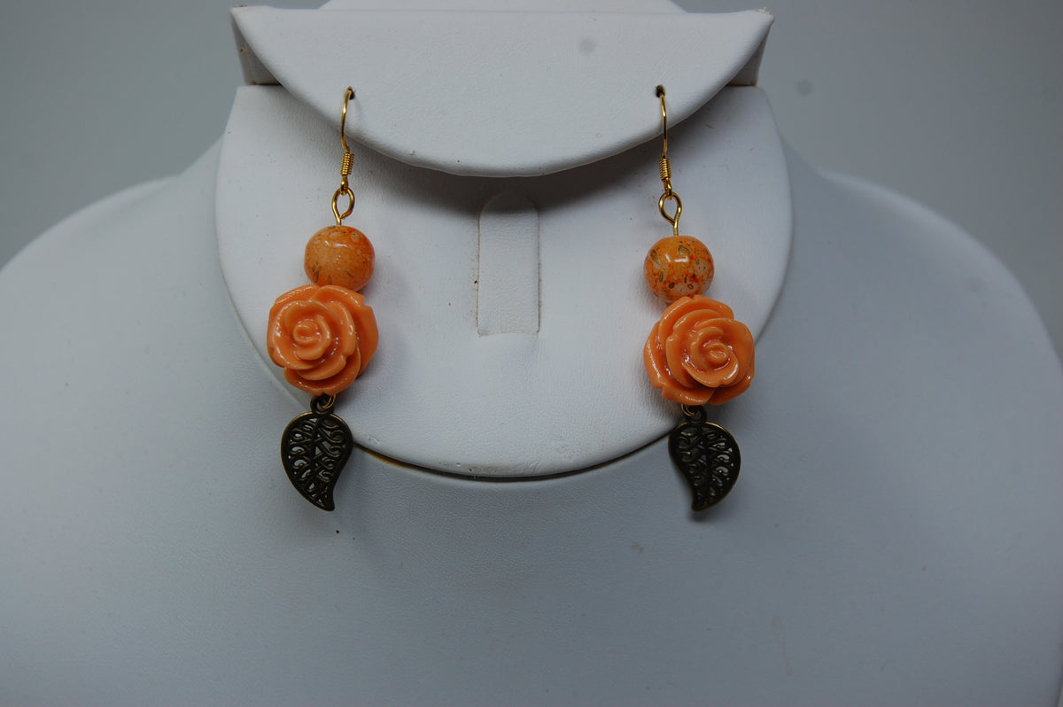 Autumn Rose Dangle Earrings