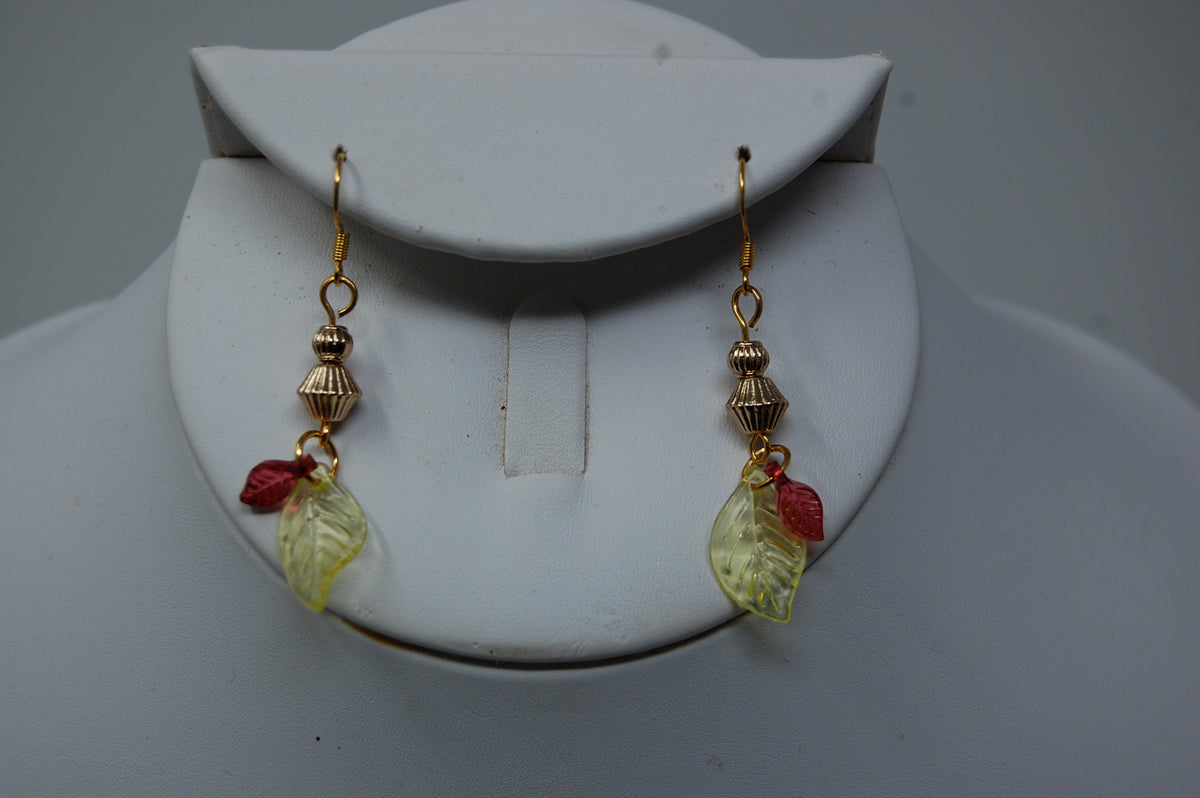 Small Autumn Leaf Dangle Earrings