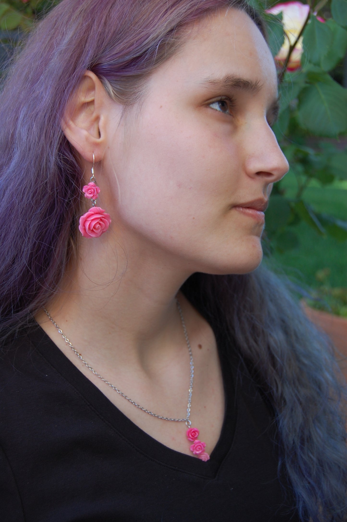 Triple Rose Necklace