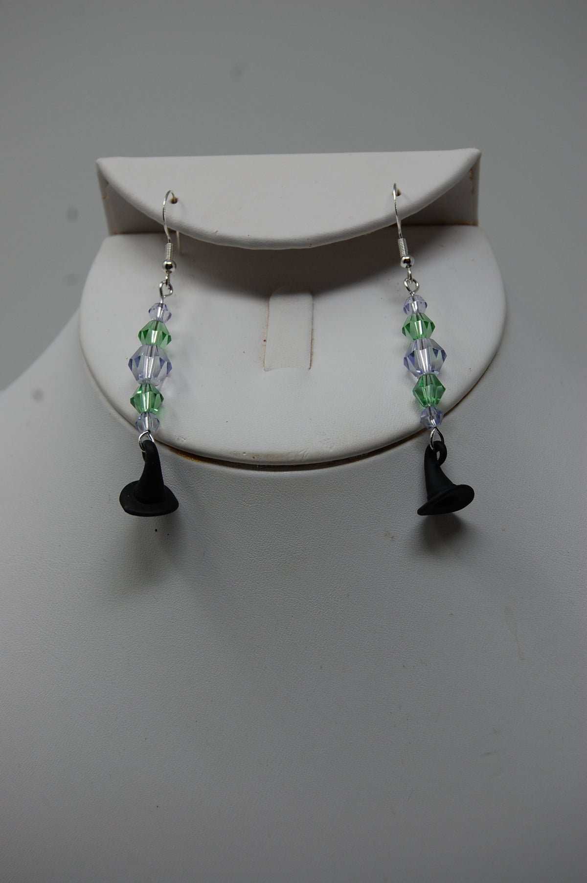 Multi-Colored Beaded Witch Hat Dangle Earrings