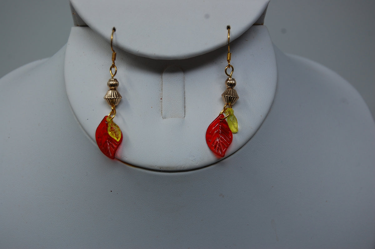 Small Autumn Leaf Dangle Earrings