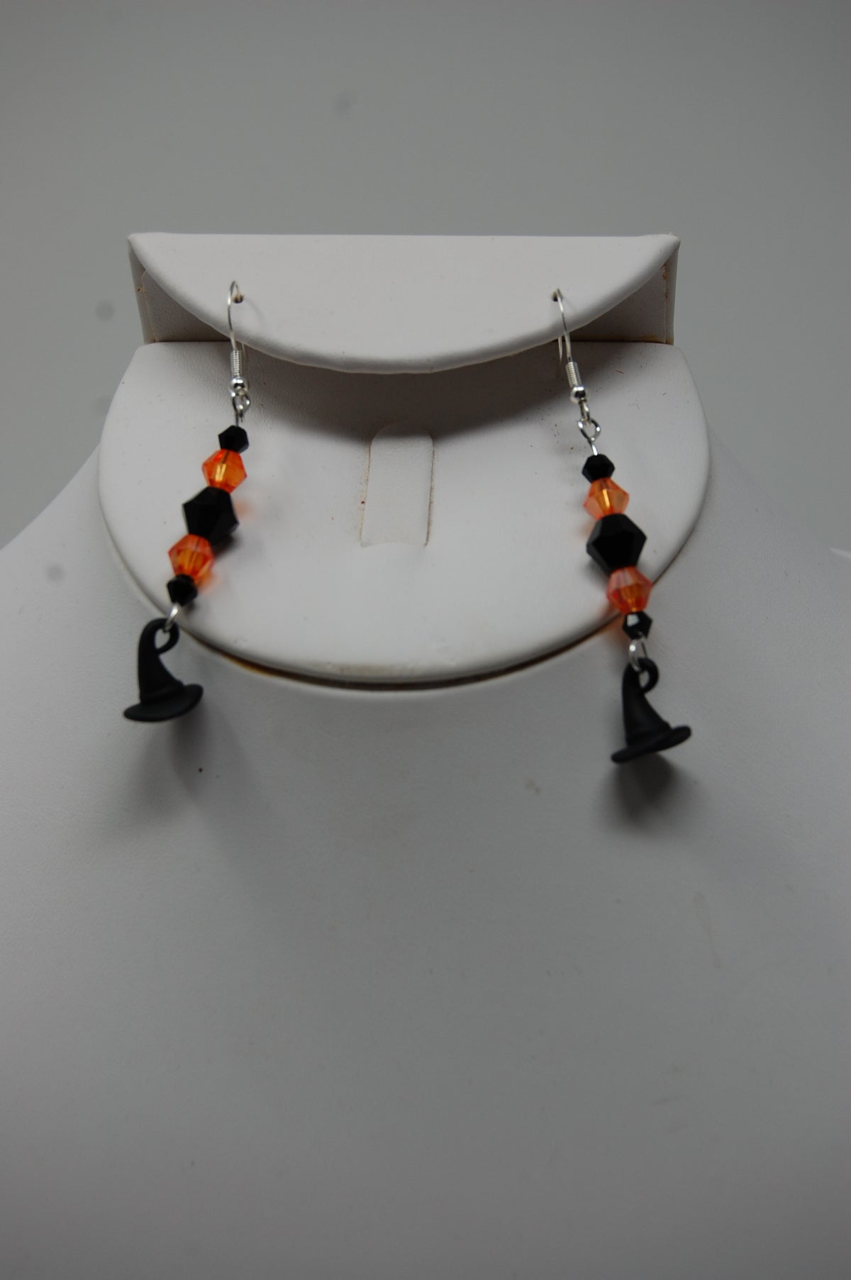 Multi-Colored Beaded Witch Hat Dangle Earrings