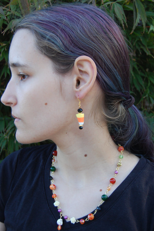 Candy Corn Dangle Earrings