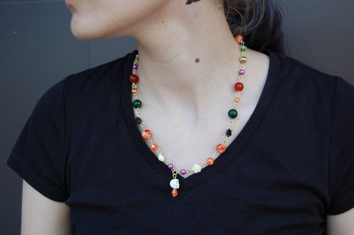 Beaded Skull Necklace