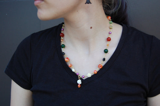 Beaded Skull Necklace