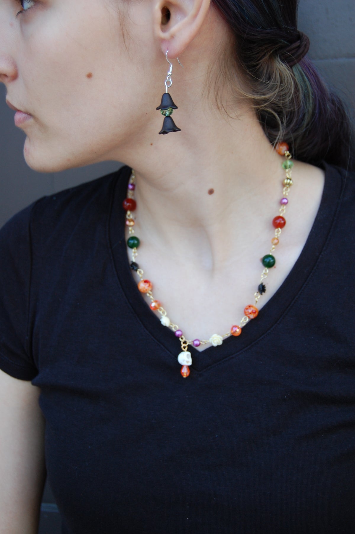 Beaded Skull Necklace