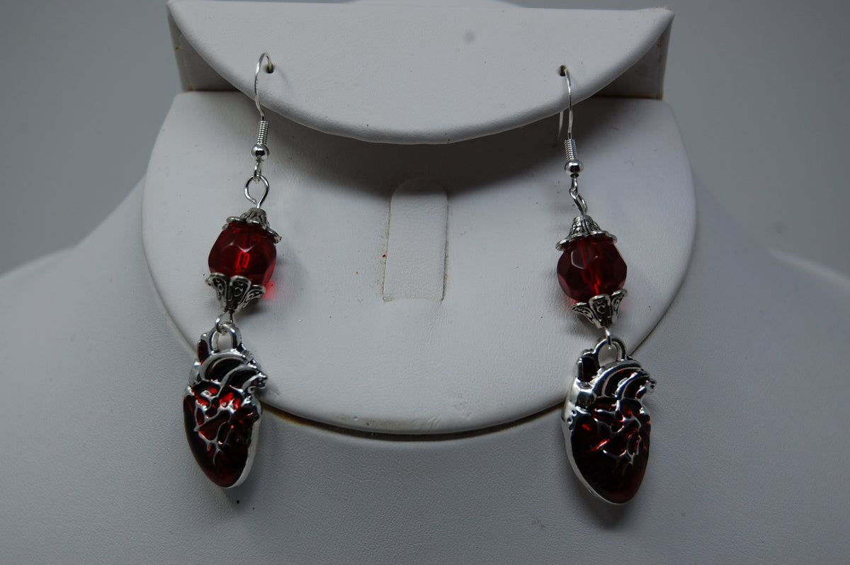 Human Heart Dangle Earrings