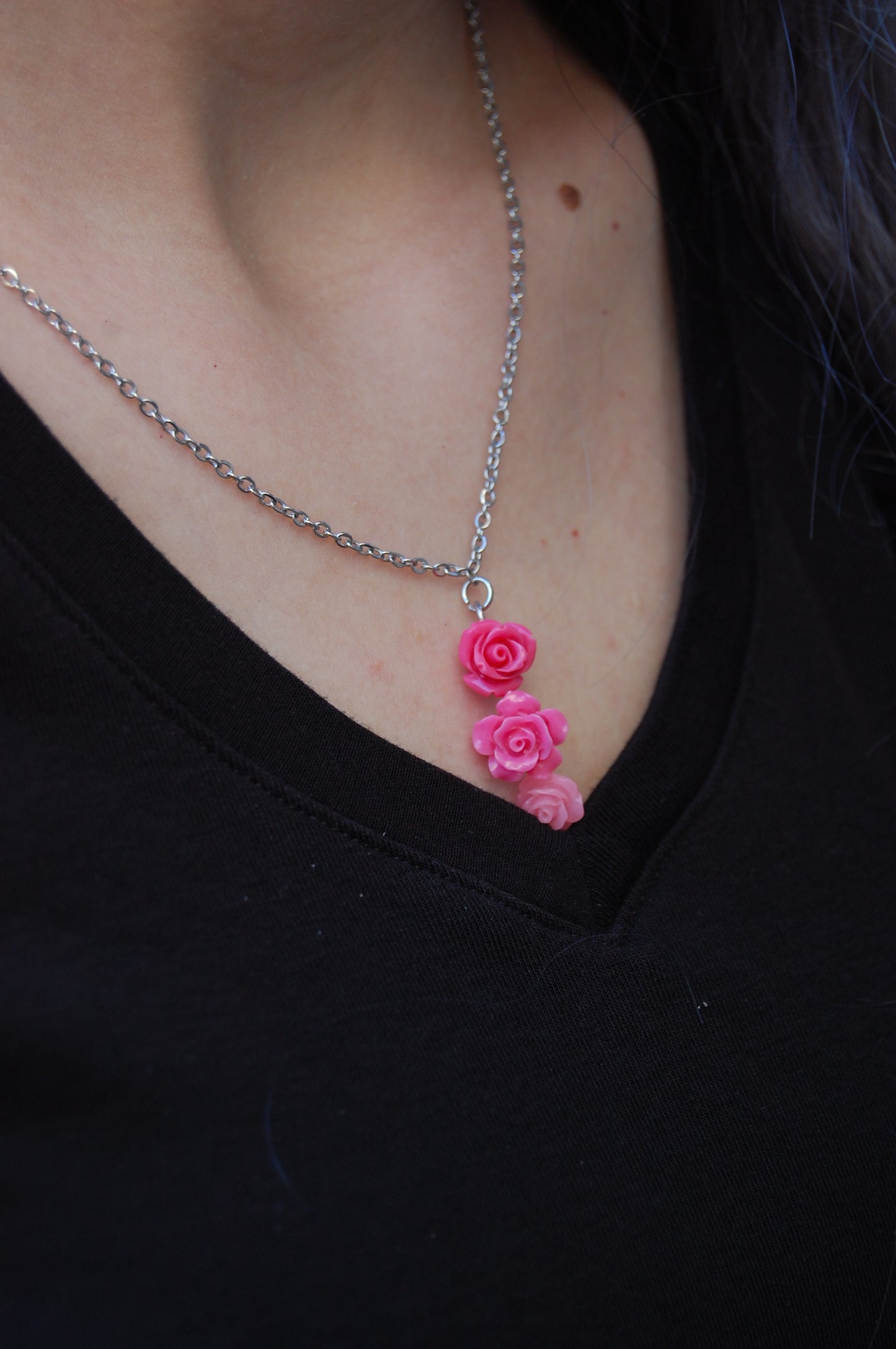 Triple Rose Necklace