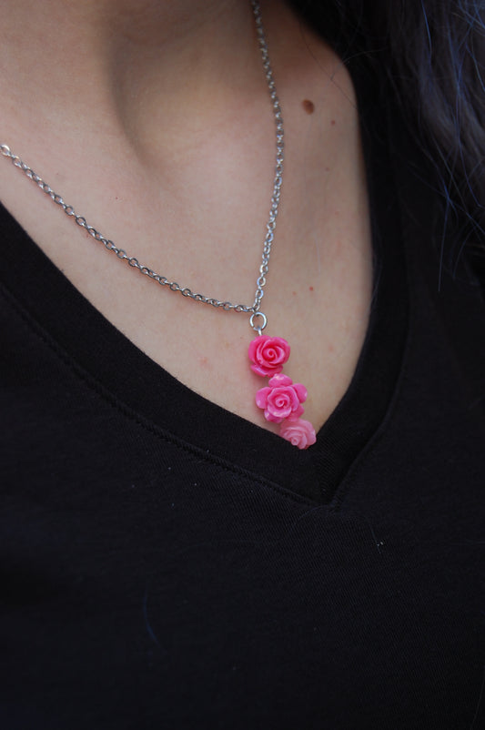 Triple Rose Necklace